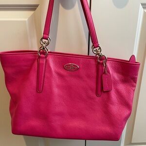 Coach Pink Leather Tote Bag